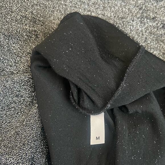 Reformation Women’s Riley Long Sleeve Metallic Silver Black Glitter Mini Dress M - Picture 11 of 16